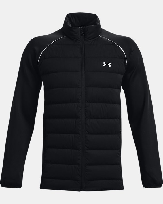 Men's UA Golf Stretch Down Hybrid Jacket, Black, pdpMainDesktop image number 5